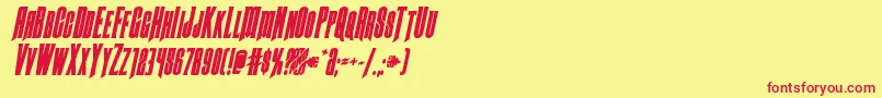 Butchsundanceboldital Font – Red Fonts on Yellow Background