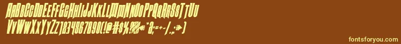 Butchsundanceboldital-fontti – keltaiset fontit ruskealla taustalla