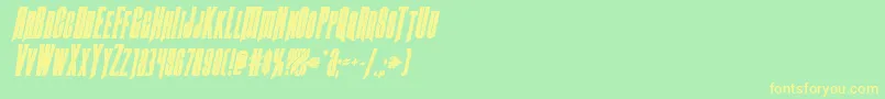 Butchsundanceboldital-Schriftart – Gelbe Schriften auf grünem Hintergrund