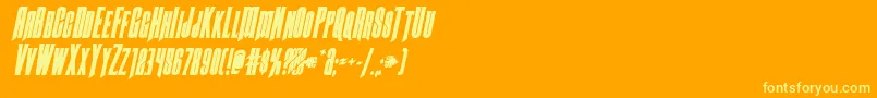 Czcionka Butchsundanceboldital – żółte czcionki na pomarańczowym tle