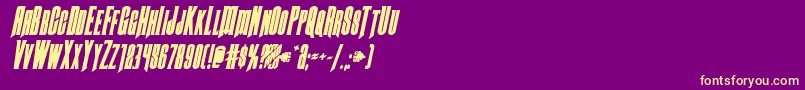 Butchsundanceboldital-fontti – keltaiset fontit violetilla taustalla