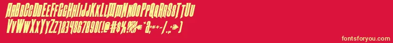 Butchsundanceboldital Font – Yellow Fonts on Red Background