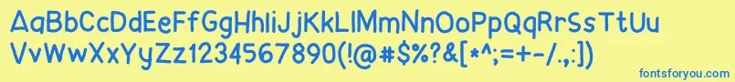 Cheeseusauceu Font – Blue Fonts on Yellow Background