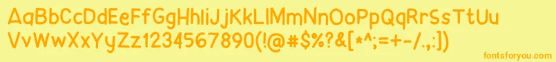 Weitere Informationen zur Cheeseusauceu-Schriftart Cheeseusauceu-Schriftart – Orangefarbene Schriften auf gelbem Hintergrund