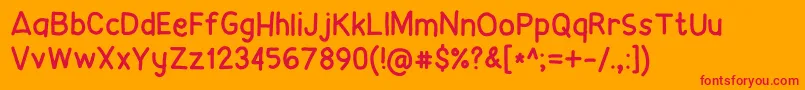Cheeseusauceu Font – Red Fonts on Orange Background