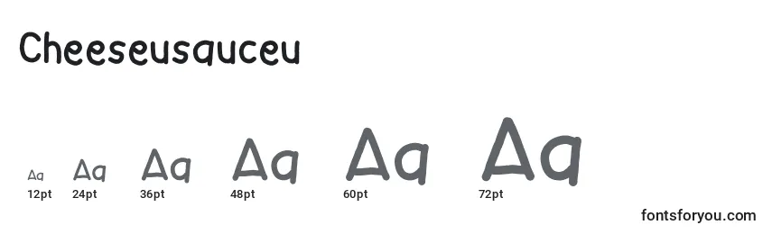 Größen der Schriftart Cheeseusauceu