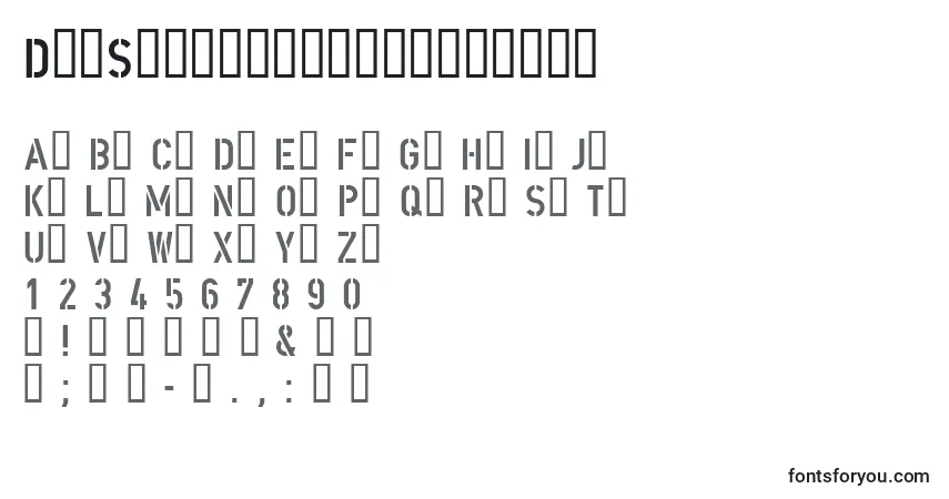 DinSchablonierschrift-fontti – aakkoset, numerot, erikoismerkit