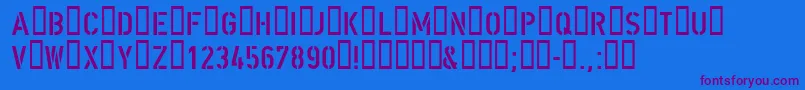 DinSchablonierschrift Font – Purple Fonts on Blue Background
