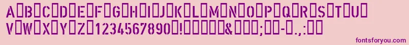 DinSchablonierschrift Font – Purple Fonts on Pink Background