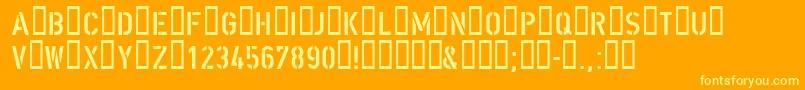 DinSchablonierschrift Font – Yellow Fonts on Orange Background