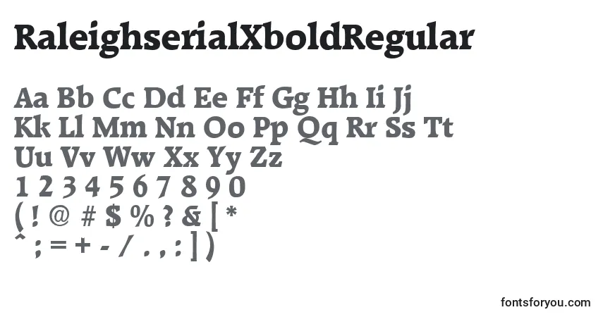 Шрифт RaleighserialXboldRegular – алфавит, цифры, специальные символы