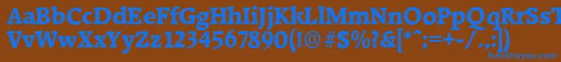 フォントRaleighserialXboldRegular – 茶色の背景に青い文字