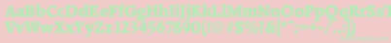 RaleighserialXboldRegular Font – Green Fonts on Pink Background