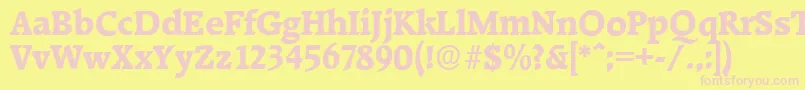 RaleighserialXboldRegular Font – Pink Fonts on Yellow Background