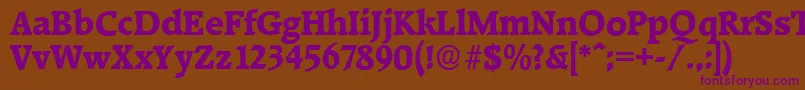 RaleighserialXboldRegular Font – Purple Fonts on Brown Background