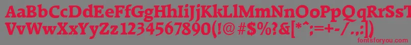 フォントRaleighserialXboldRegular – 赤い文字の灰色の背景