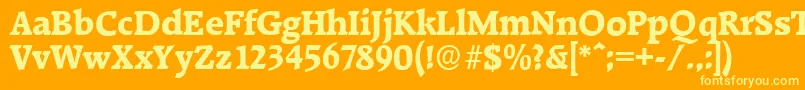 RaleighserialXboldRegular Font – Yellow Fonts on Orange Background