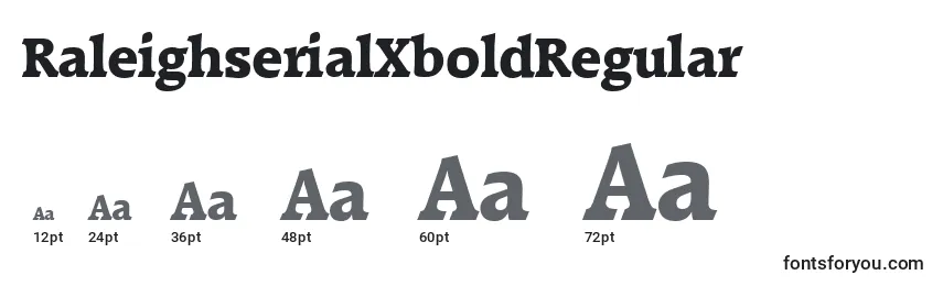 Размеры шрифта RaleighserialXboldRegular
