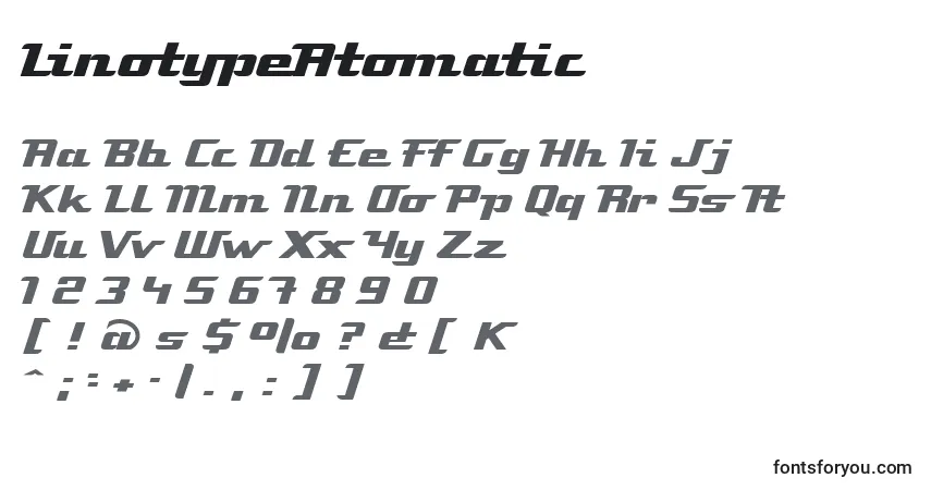 Fuente LinotypeAtomatic - alfabeto, números, caracteres especiales