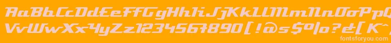 LinotypeAtomatic-fontti – vaaleanpunaiset fontit oranssilla taustalla