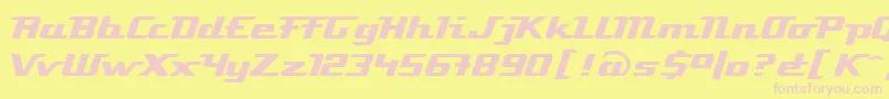 フォントLinotypeAtomatic – ピンクのフォント、黄色の背景