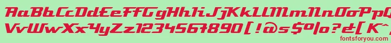 LinotypeAtomatic-fontti – punaiset fontit vihreällä taustalla