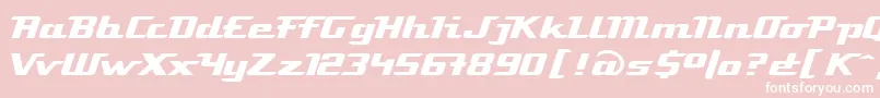 LinotypeAtomatic-Schriftart – Weiße Schriften auf rosa Hintergrund