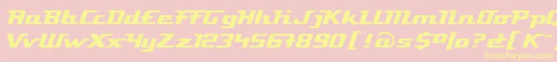 LinotypeAtomatic-Schriftart – Gelbe Schriften auf rosa Hintergrund