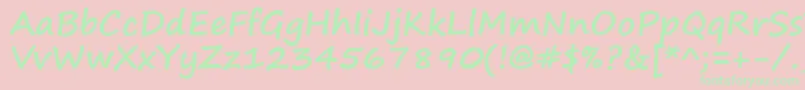 SegoePrintBold Font – Green Fonts on Pink Background