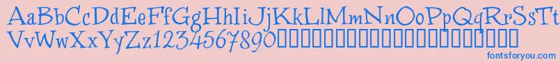 フォントWinstnT – ピンクの背景に青い文字