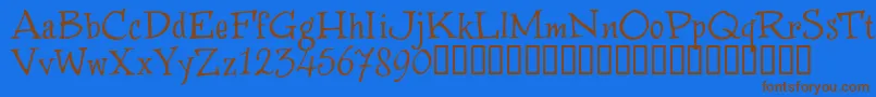 WinstnT-fontti – ruskeat fontit sinisellä taustalla