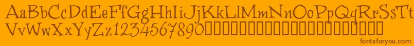 Więcej informacji o czcionce WinstnT Czcionka WinstnT – brązowe czcionki na pomarańczowym tle