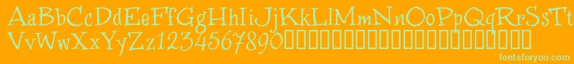 WinstnT Font – Green Fonts on Orange Background