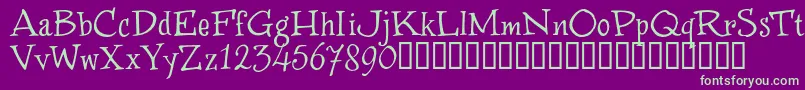 WinstnT-fontti – vihreät fontit violetilla taustalla