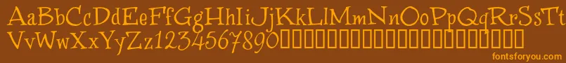 WinstnT-Schriftart – Orangefarbene Schriften auf braunem Hintergrund