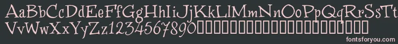 WinstnT-fontti – vaaleanpunaiset fontit mustalla taustalla