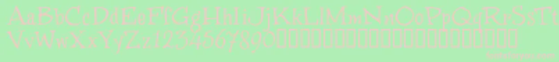 フォントWinstnT – 緑の背景にピンクのフォント