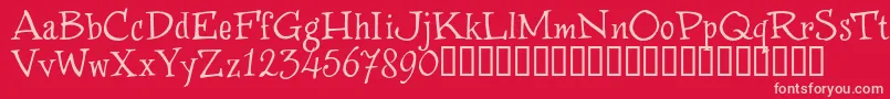 WinstnT-fontti – vaaleanpunaiset fontit punaisella taustalla