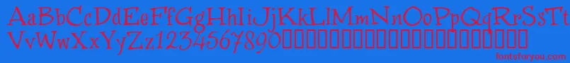 WinstnT-fontti – punaiset fontit sinisellä taustalla