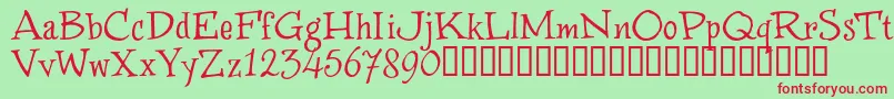 WinstnT-fontti – punaiset fontit vihreällä taustalla
