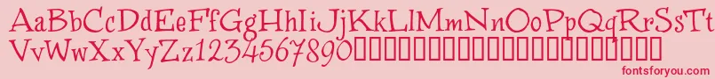 Czcionka WinstnT – czerwone czcionki na różowym tle