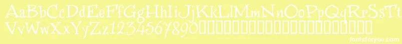 WinstnT-fontti – valkoiset fontit keltaisella taustalla