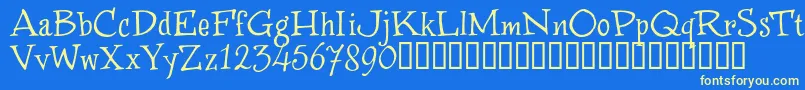 WinstnT Font – Yellow Fonts on Blue Background