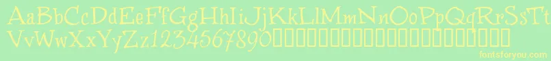 WinstnT-Schriftart – Gelbe Schriften auf grünem Hintergrund