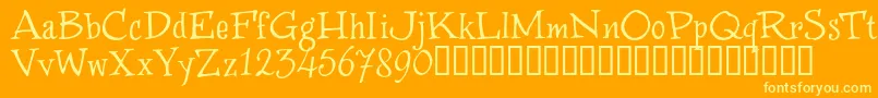 WinstnT Font – Yellow Fonts on Orange Background