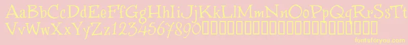 WinstnT-Schriftart – Gelbe Schriften auf rosa Hintergrund