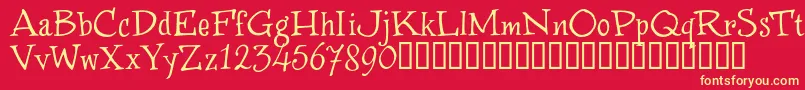 WinstnT-Schriftart – Gelbe Schriften auf rotem Hintergrund