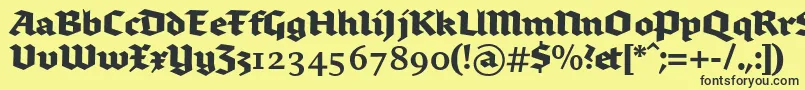 Brokenscriptbold Font – Black Fonts on Yellow Background