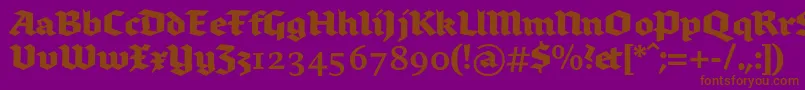 Brokenscriptbold-Schriftart – Braune Schriften auf violettem Hintergrund