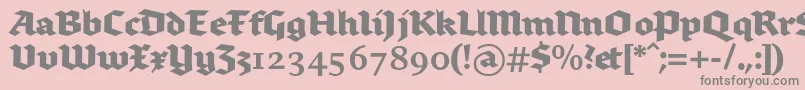 フォントBrokenscriptbold – ピンクの背景に灰色の文字
